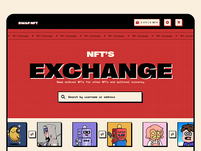 NFT Exchange - Marketplace design typography ui ux