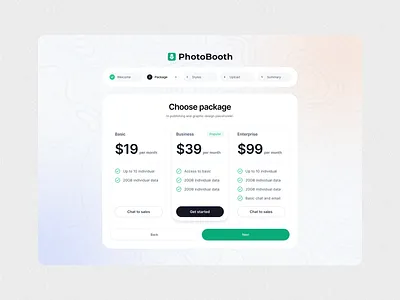 Pricing | Photobooth | Ai headshot generator | Web App ai ai headshot headshot genaretor price page price ui pricing pricing page product design ui design user experience ux design web app web application