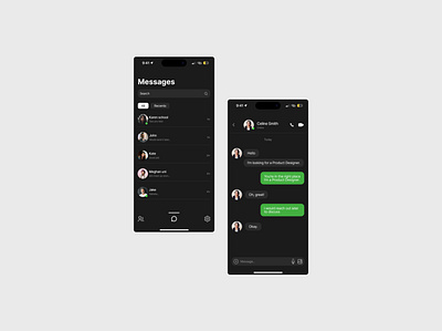 Direct messaging design product design ui ux