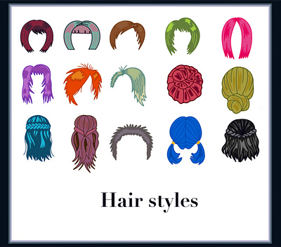 Hairstyles 3d animation artwork branding design graphic design illustration logo ui vector