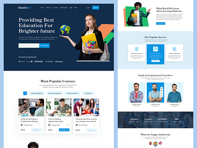 Education First Landing Page Design clean courses education education app education landingpage education website elearning minima online course online courses online learning school study ui university