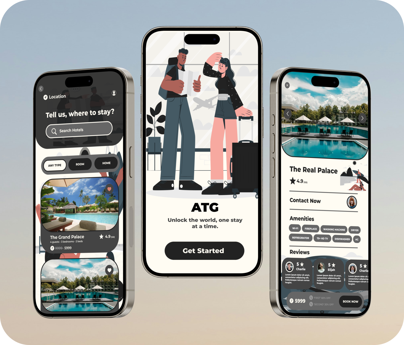 Travel Companion / Hotel Booking App app design hotel booking illustration start up travel companion ui ui design ui ux