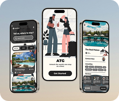 Travel Companion / Hotel Booking App app design hotel booking illustration start up travel companion ui ui design ui ux