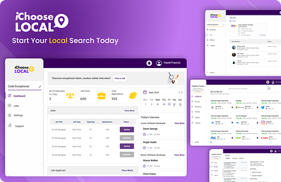 IChooseLOCAL: Connecting Local Talent with Local Opportunities candidate dashboard design employer employment job serach jobs recruitment trynocode ui user experience user interface ux