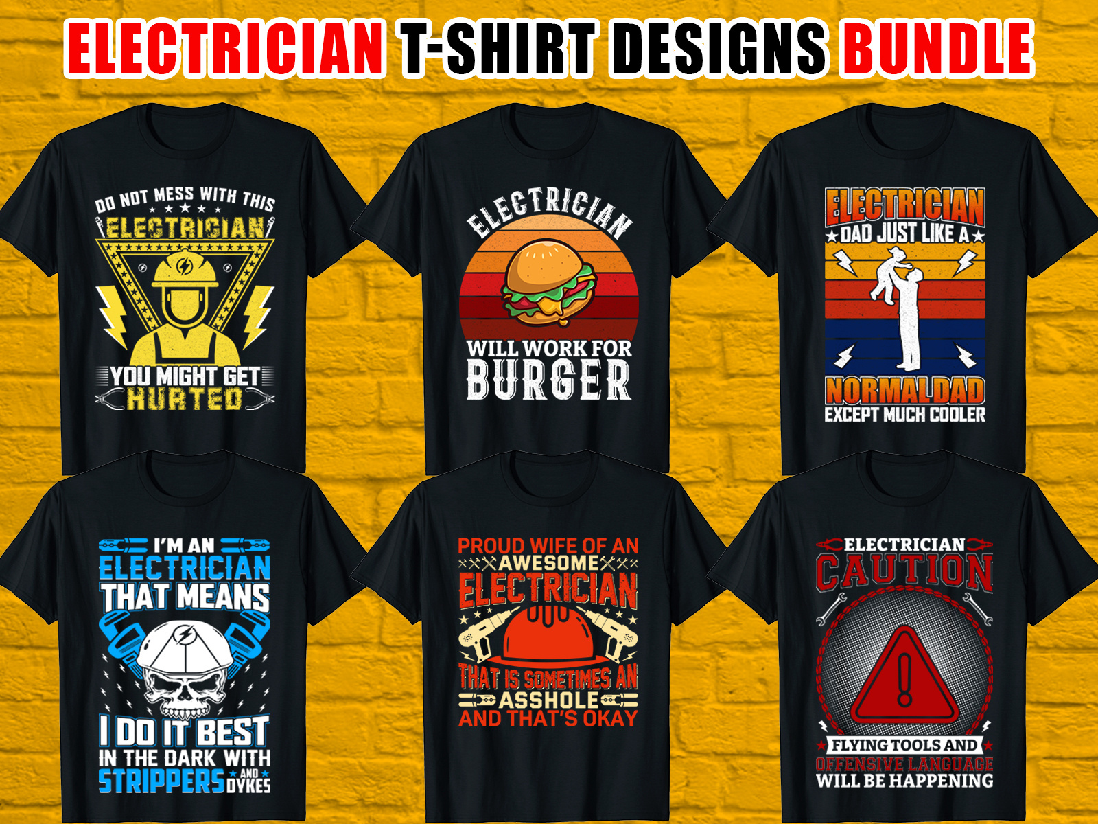 🚀Electrician T-shirt Designs Bundle🚀 burger tee dad tee electrician electrician quotes electrician t shirt electrician typography helmet merch merch by amazon print on demand retro shirt skull t shirt t shirt design tee typography typography design typography t shirt vintage