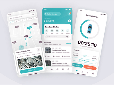 Parking Finder Mobile App app figma mobile parking ui user interface