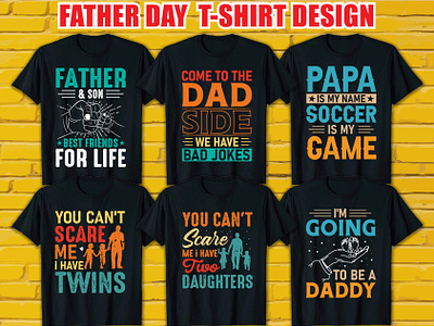 Father's day t shirt design branding bundle design father fatherday font illustration mockup print tshirt tshirts vector