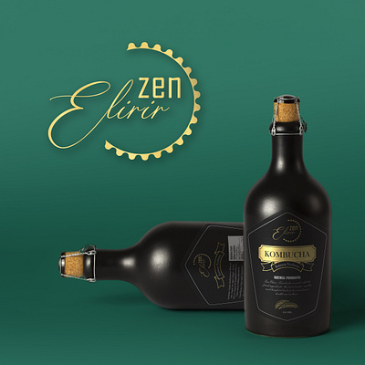 Zen Elixir | Logo & Bottle Label Design C-2 branding design fanshawe college graphic design illustration illustrator logo product design ui vector