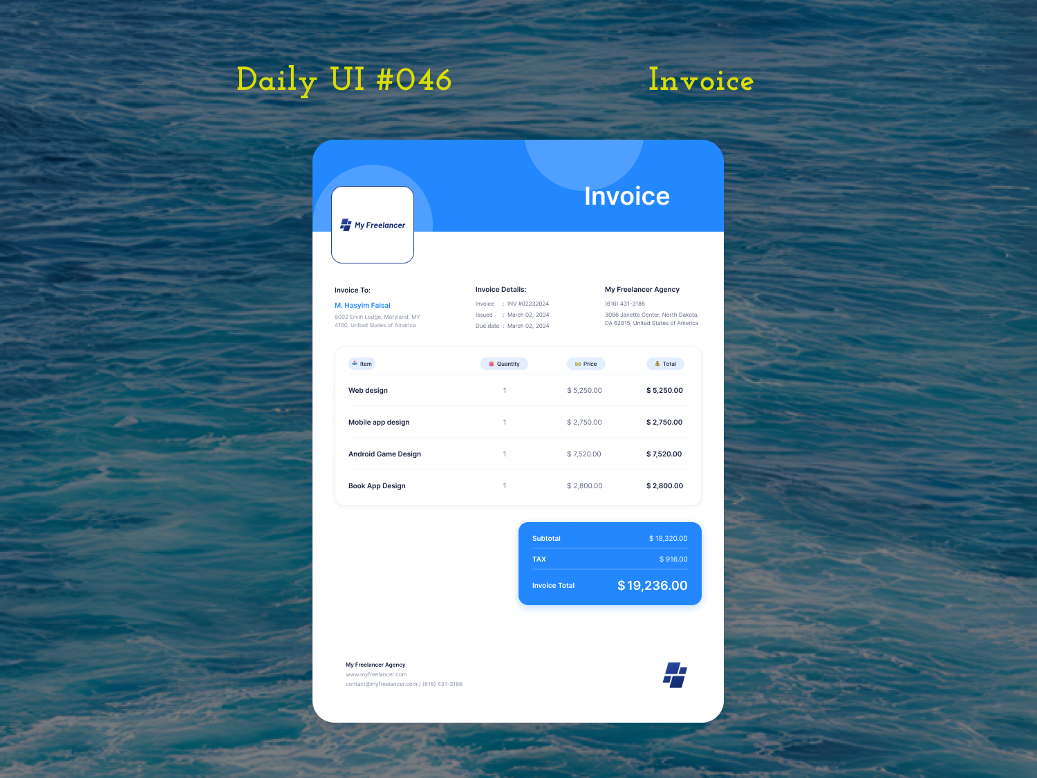 Daily UI #046 - Invoice by Hasyim Faisal on Dribbble