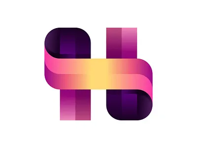 H 3d app brand identity branding color design gradient icon lettering lettermark logo mark monogram type typography vector