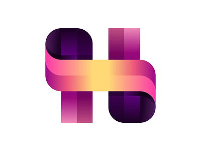 H 3d app brand identity branding color design gradient icon lettering lettermark logo mark monogram type typography vector