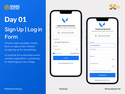 Day 01 - Sign up 3d 50daysuichallenge animation app branding dailyui design illustration logo ui