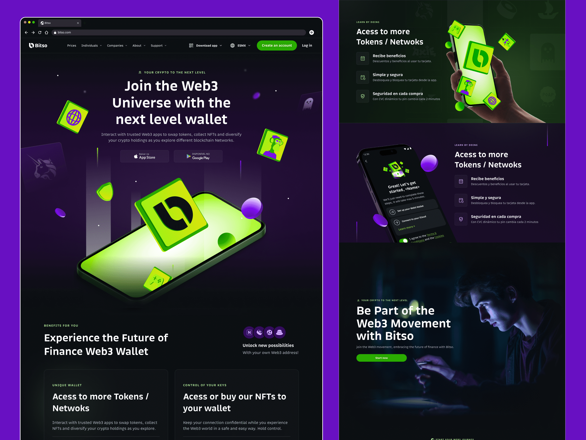 Crypto Web3 Landing Page Bitso by Kácio Felipe on Dribbble