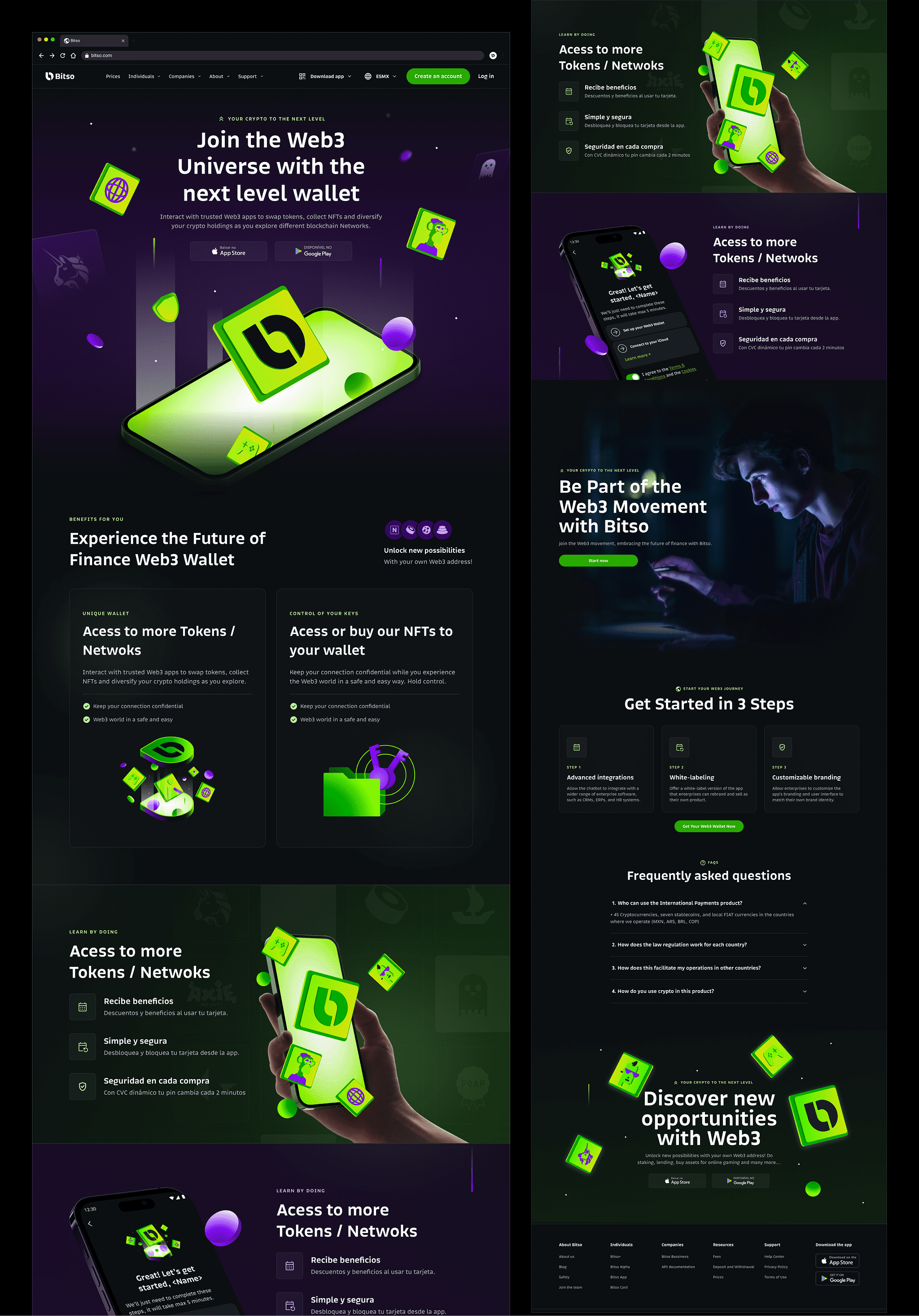 Crypto Web3 Landing Page Bitso by Kácio Felipe on Dribbble