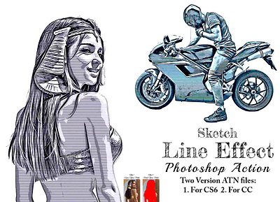 Sketch Line Effect Photoshop Action style