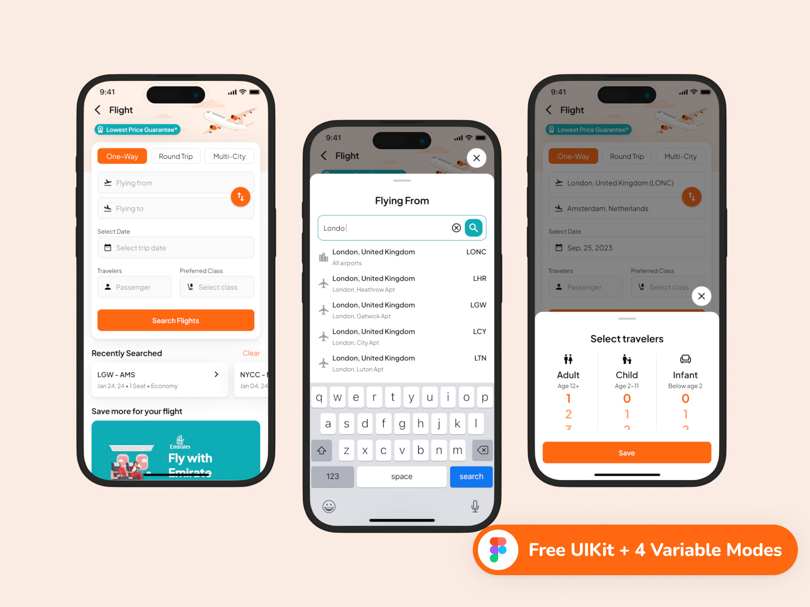Air Flight - Searching for flights (Free UI Kit) booking flight ui flight booking free ui kit mobile ui search flight searching flights ui design