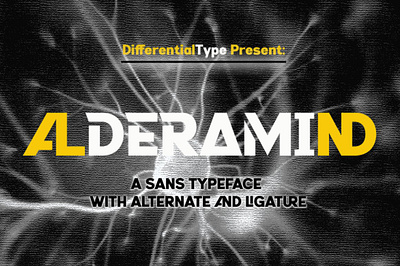 Alderamind alternate bold display ligature logo sans serif