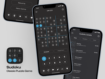 Sudoku - Classic Puzzle Game App Ui Design classic puzzle game puzzle game puzzle game design redesign redesign solution sudoku sudoku design sudoku game sudoku game screen sudoku ui