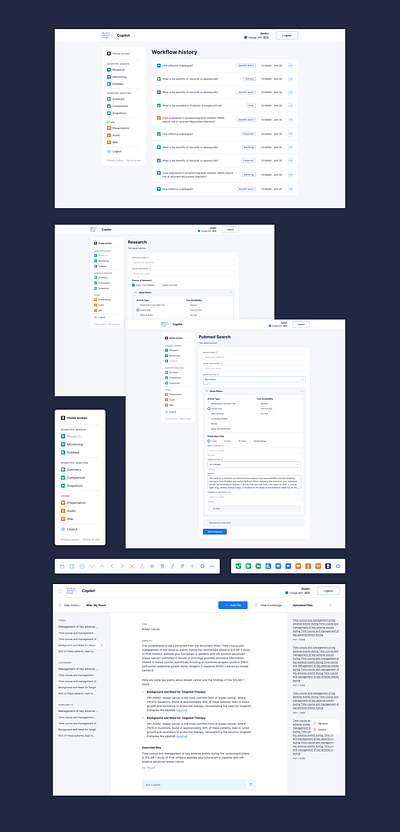 Med Advisor's Copilot design interface saas ui ux web