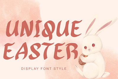 Unique Easter beautiful branding bunny design easter font font design funny graphic design handwritten illustration logo rabbit ui