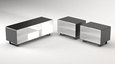 Metal sideboard + bedside tables 3D models 3d bedroom furniture interior metal modeling