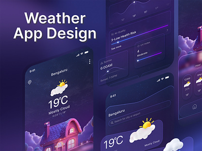 Weather App Design android app design app design coffee app design coffee website design illustration ios app design landing page design travel app design travel website design ui kits uiux design uiux template weather app design weather app design inspiration weather app ui design weather app uiux design weather ios app design weather website design