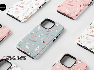 iPhone 14 Pro Glossy Case Mockup Set case case design mock up case mockup cover etsy iphone 13pro iphone 14pro iphone case mockup iphone mockup mocart mock up mockup pattern phone case phone case mockup print on demand template tough tough case mockup