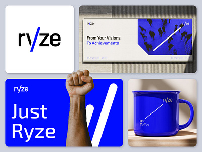 Ryze brand brand identity branding clever wordmark design graphic design logo logotype modern logo rise concept rise logo rising logo ryze logo wordmark