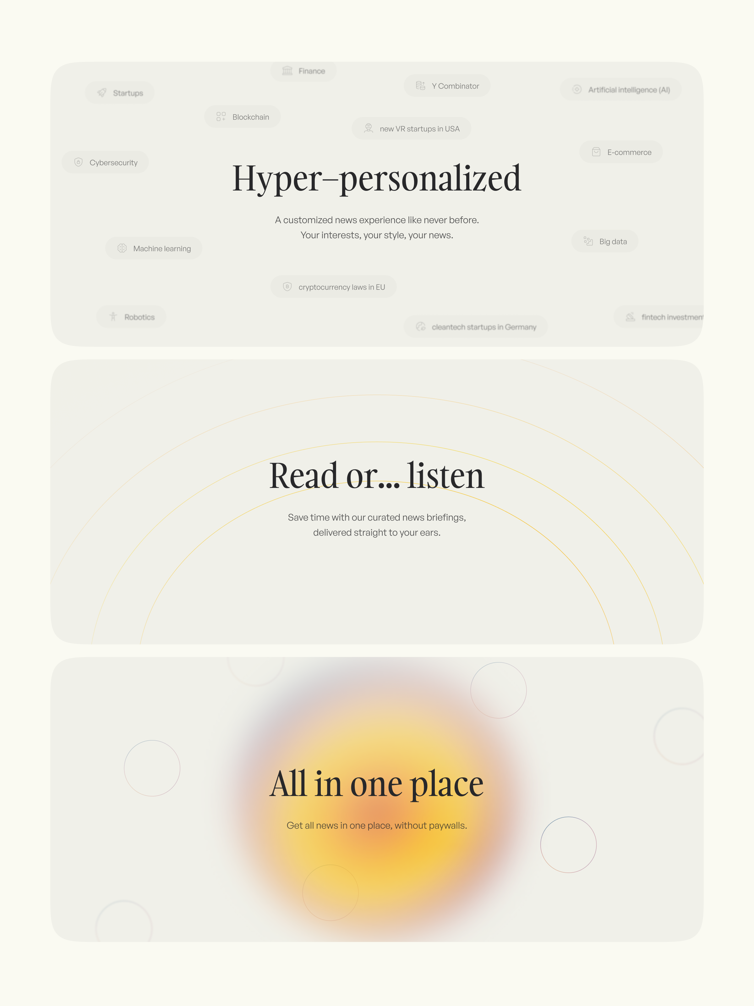 Briefd.me — Features features landing saas web