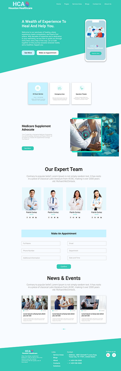 HCA Healthcare Website Template figma healthcare template ui uiux web design