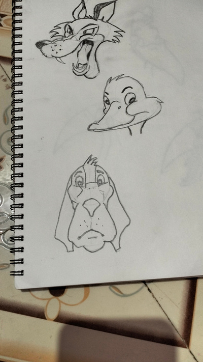 Sketch of Cartoon faces cartoon sketches