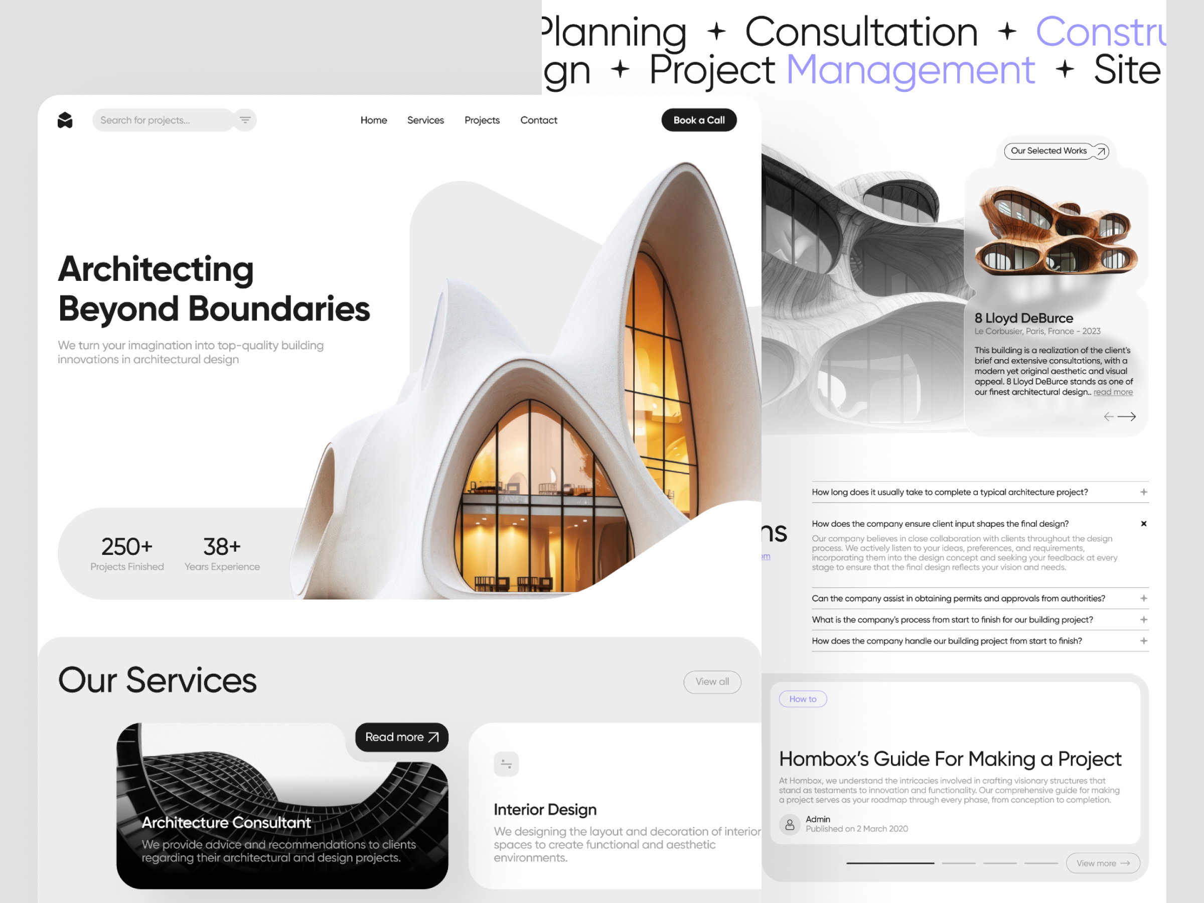 Hombox - Architecture Website architecture brand guidelines brand identity brand mark branding clean design design design ideas graphic design house ideas inspirations marketing real estate ui user friendly ux website website design website ideas