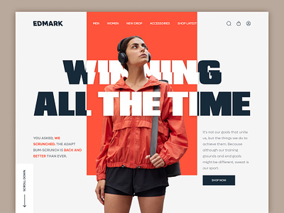 EDMARK - E-Commerce Web-design for Sports Apparel branding clothing design ecommerce shop sport sports apparel sports clothing sportswear store ui uiux web web design website