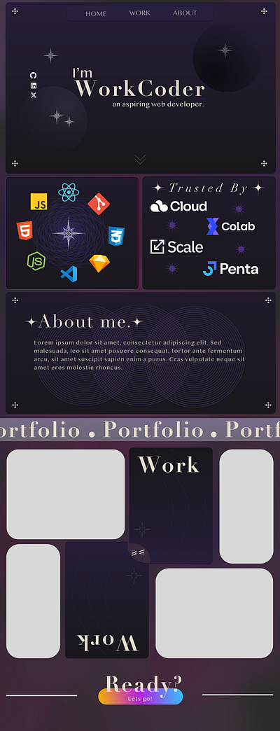 A cool little portfolio design bento bento website portfolio website