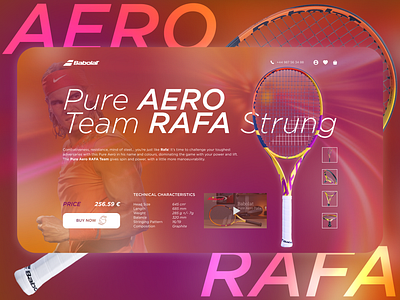 Tennis racquet (Landing concept) design illustration ui user exp user interface ux web design