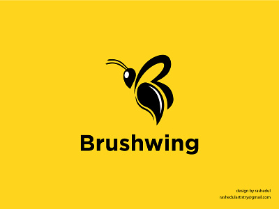 Brushwing- logo design animal artisticexpression bee logo bird branding brush logo brushwing cartoon logo creativity graphic design illustration logo logo design magination pictorial logo wing logo