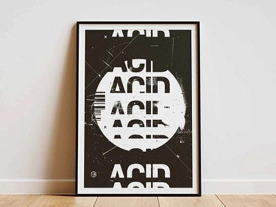 Acid Drop Poster acid house black and white dance music design dj graphic art graphic design gritty house music minimal music music poster poster print rave culture texture type design typography underground wall art