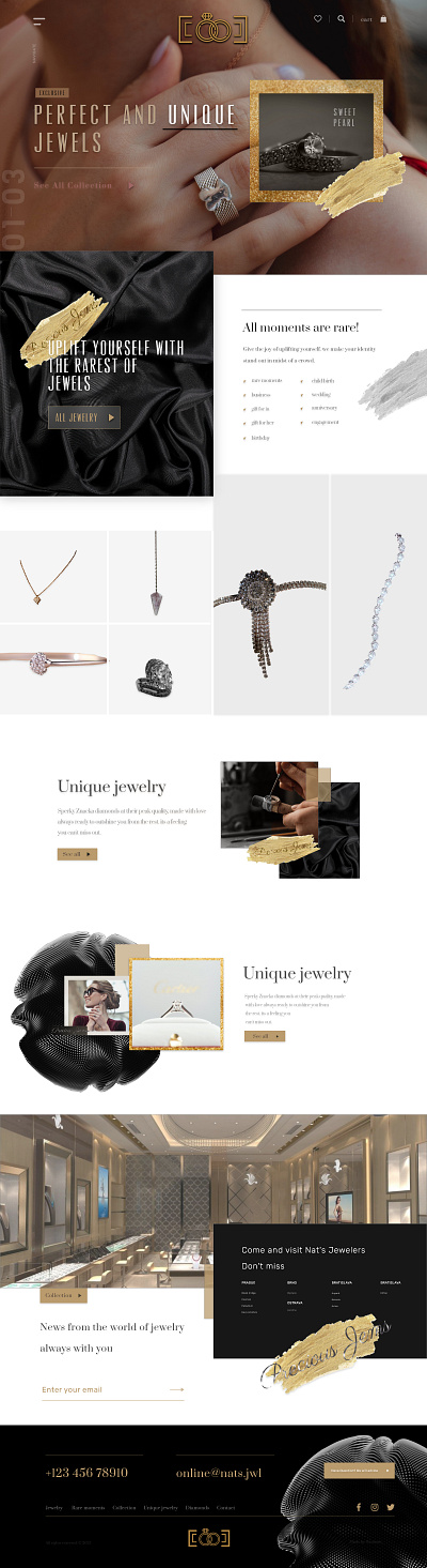 Jewelry Ecommerce 💎 business page concept design ecommerce jewelry landing page ui uiux web graphics webdesign