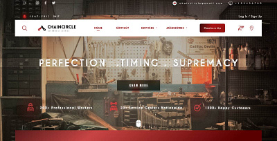 CHAINCIRLE REPAIR 🪛 automobile branding garage hero section landing page ui webdesign workshop