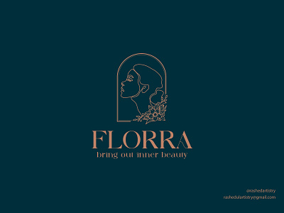 Florra- beauty brand logo beauty branding cosmatic brand face feminine florra flower girl graphic design hair line art logo logo design luxury minimalist modern natural royal skin care women