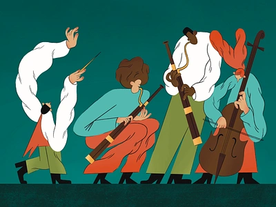 Editorial illustration for the newsletter character characterdesign editorial illustration illustrator instruments music musician musicians newsletter orchestra