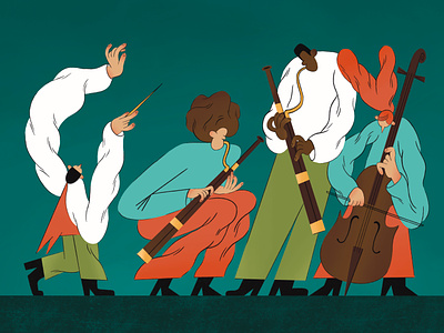 Editorial illustration for the newsletter character characterdesign editorial illustration illustrator instruments music musician musicians newsletter orchestra