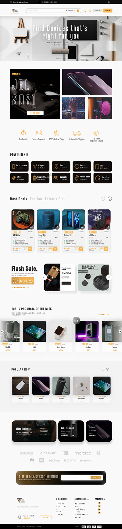 Gadget Ecommerce - 📱 branding ecommerce flash sale gadget landing page smaert devices smartphone speakers tech uiux web design