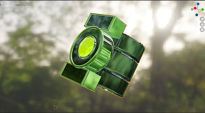 90s Green Lantern Ring 3d model 3d website comic concept art glb gltf green lantern hal jordan product design three js webgl