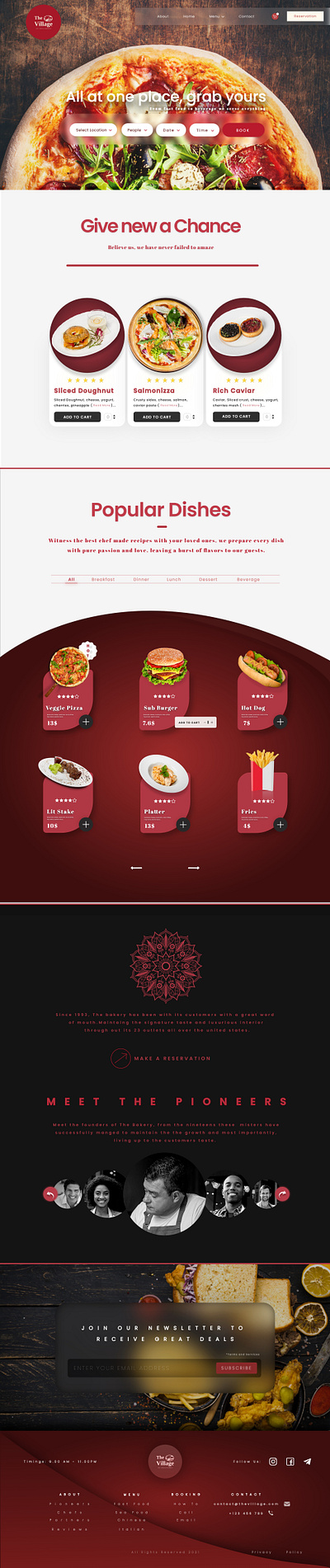 Pizza Village - 🍕 cooking fast food food landing page online food order pizza restaurant ui design uiux web design