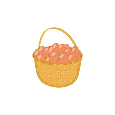 Egg basket with egg vector illustration chicken eggs