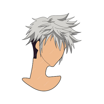 Man anime style hair vector illustration amine boy hair