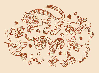 traditional tat doodles graphic design illustration