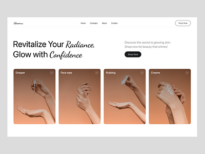 Hero - Glam Beauty products beauty dashboard design e commerce figma glam hero landing page product design typography ui uiux