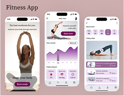 Fitness Mobile App design fitness mobile app ui ux